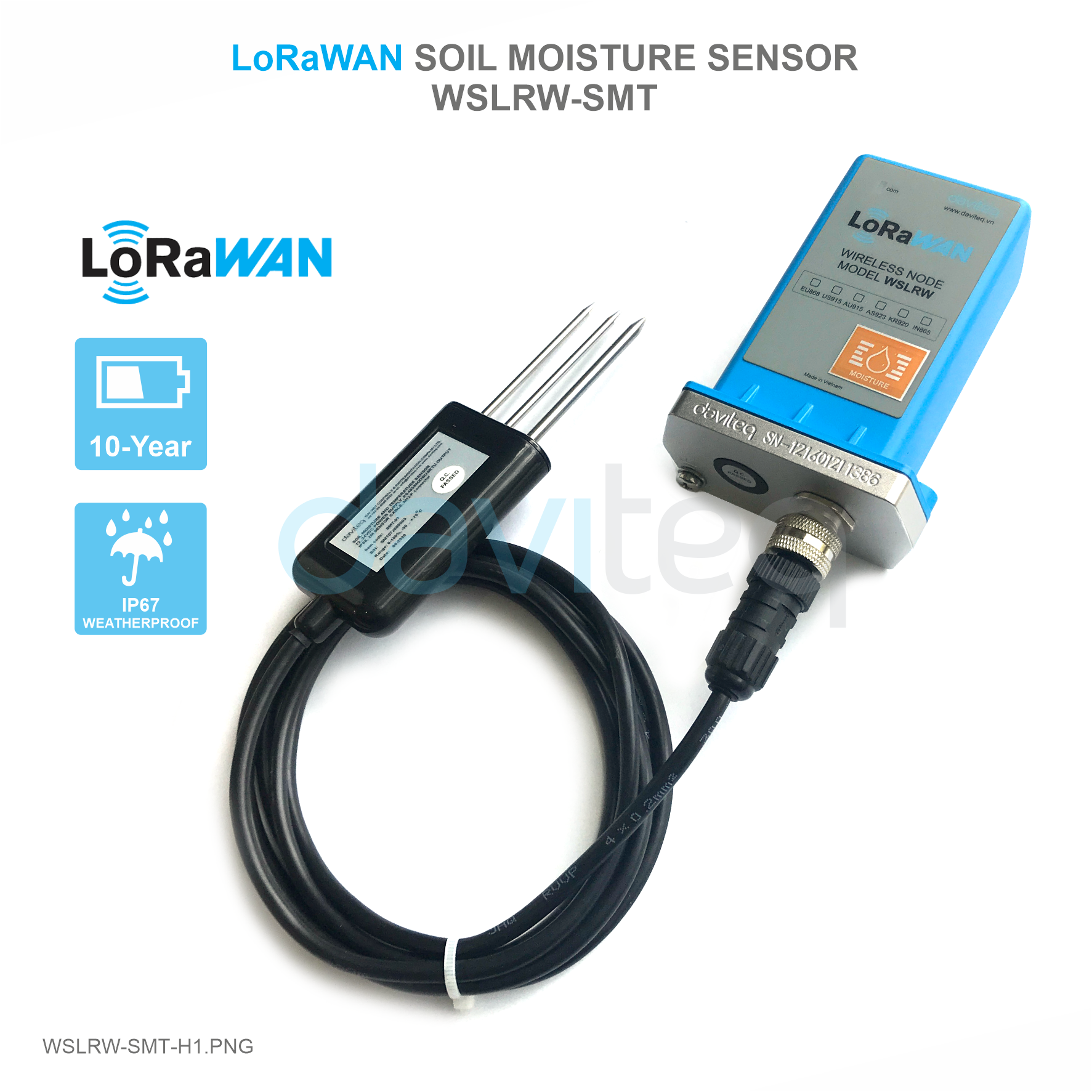 Cảm biến LoRaWAN đo độ ẩm đất và dinh dưỡng đất