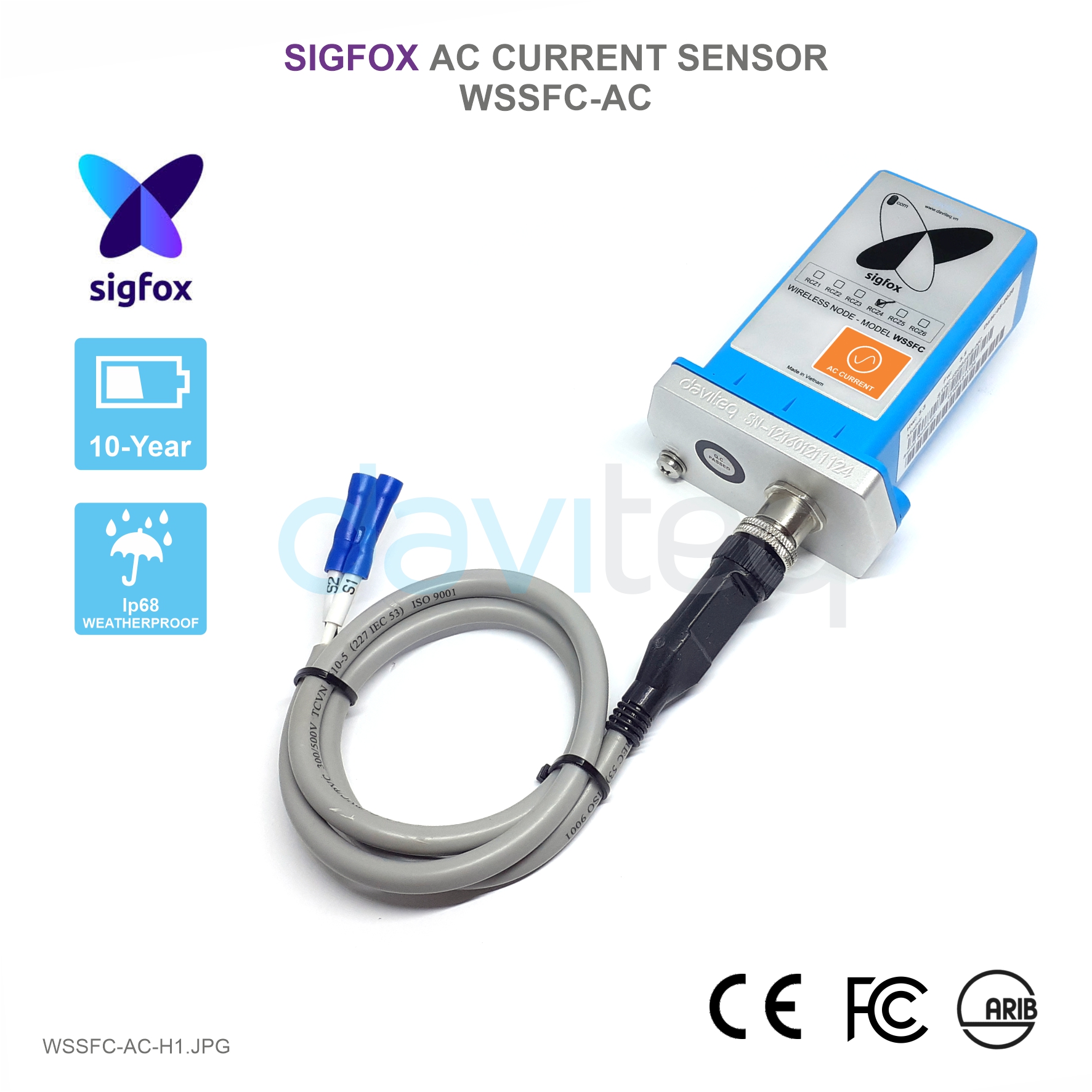 Cảm biến Sigfox đo dòng AC