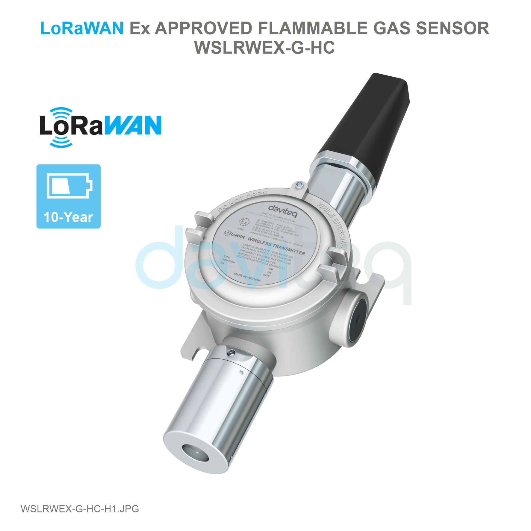 LoRaWAN Ex d approved Flammable Gas Sensor