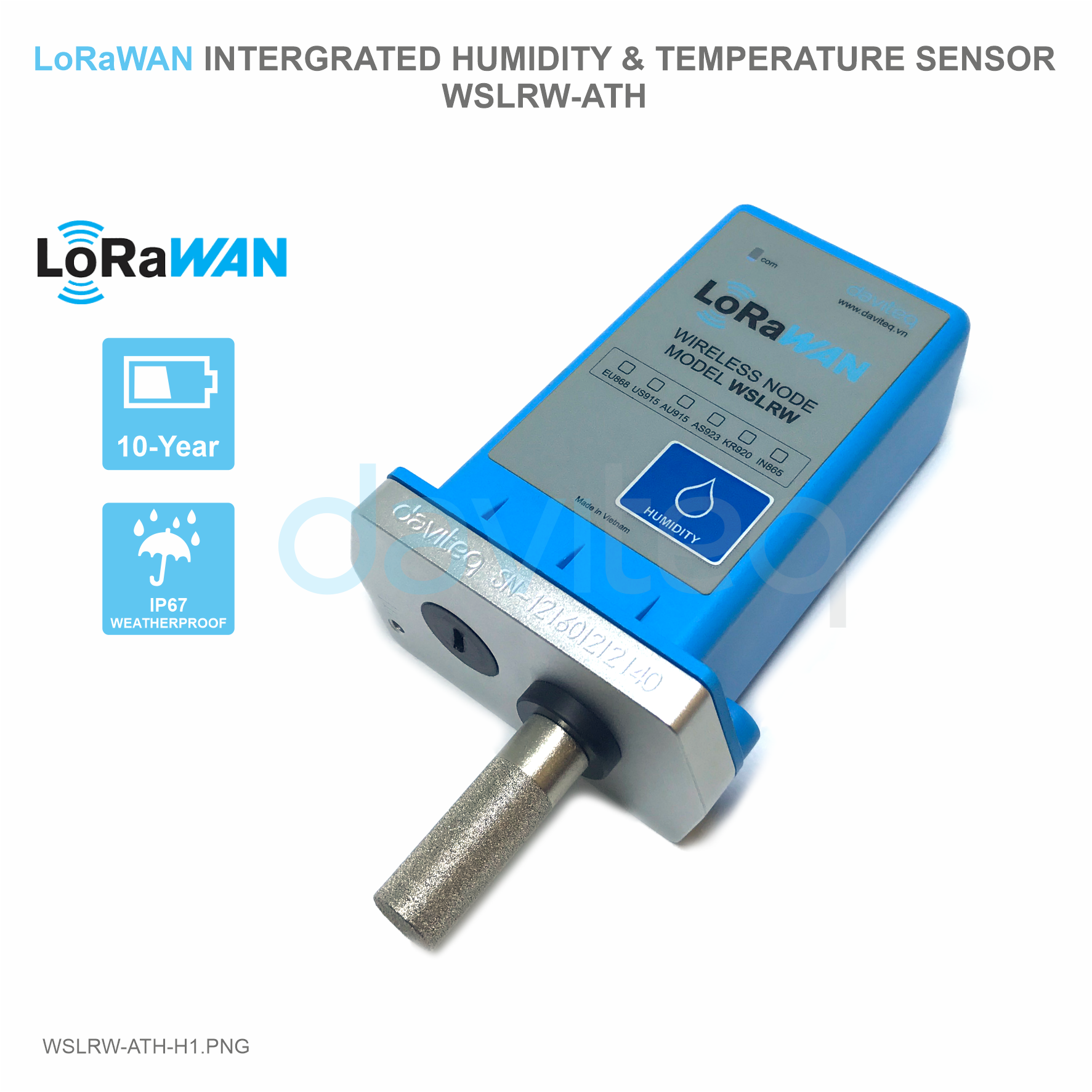 Cảm biến LoRaWAN đo độ ẩm môi trường