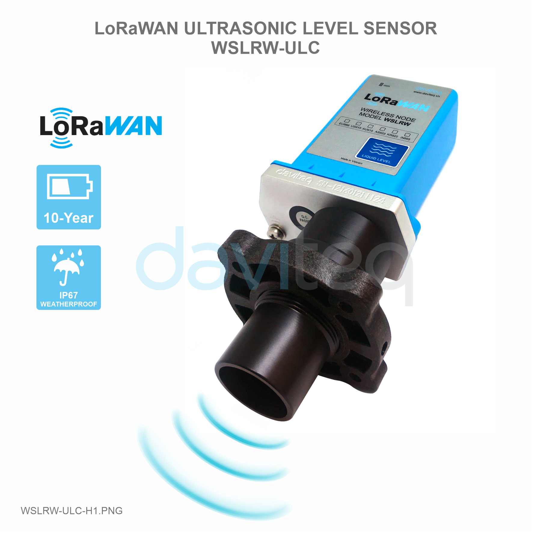 Cảm biến LoRaWAN đo mức siêu âm