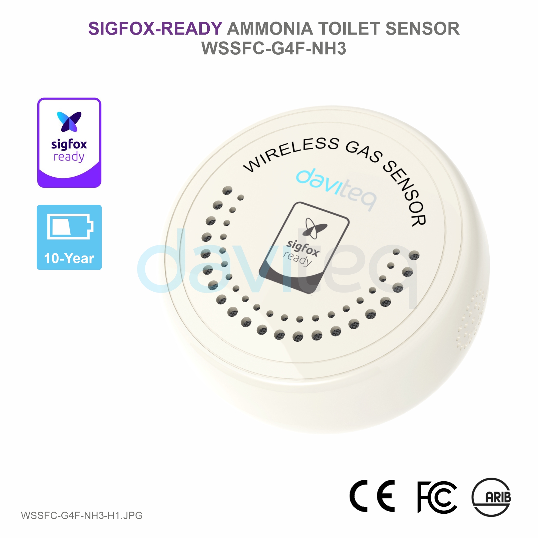 SIGFOX-READY NH3 AND H2S SENSOR FOR TOILET