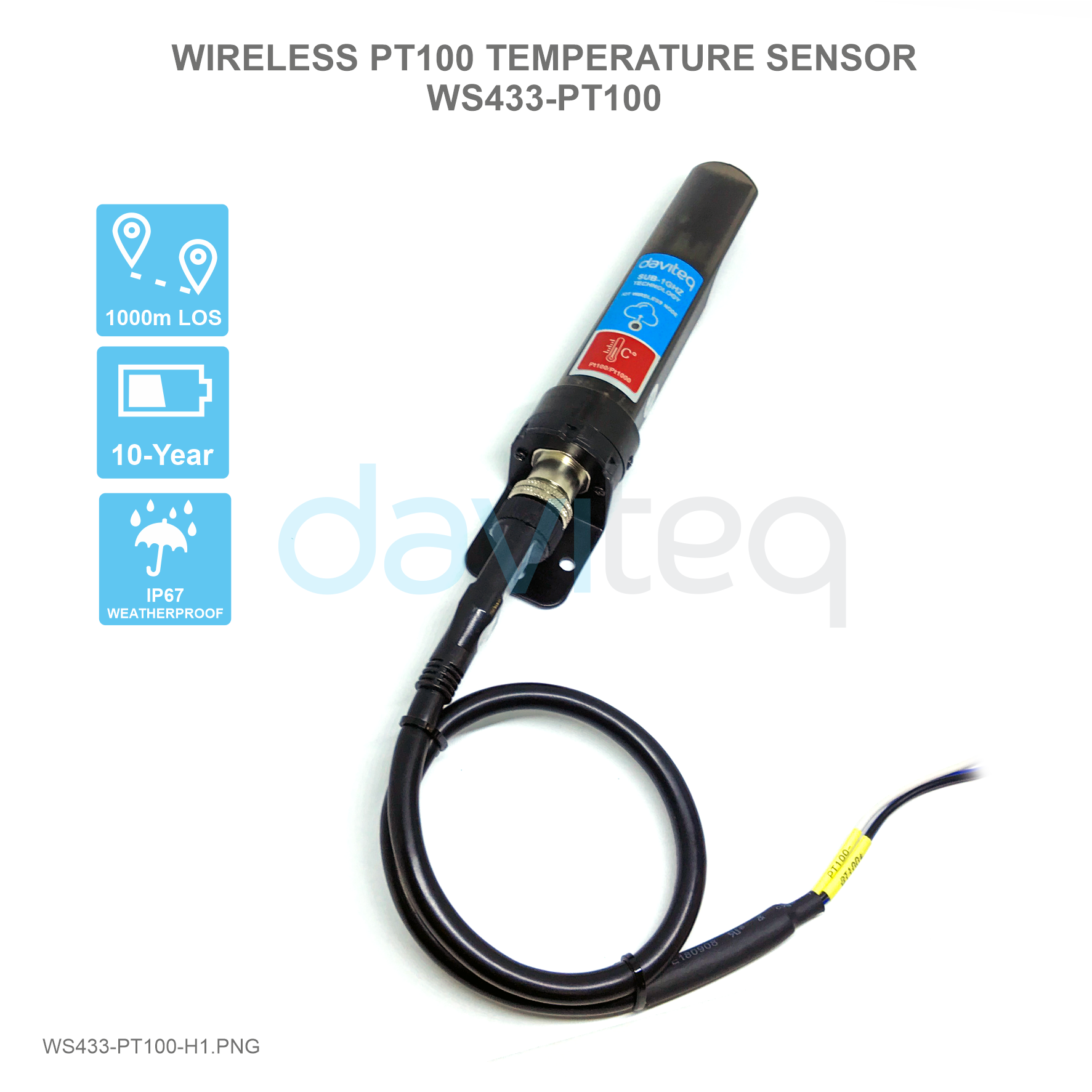 Wireless Pt100 Temperature Sensor