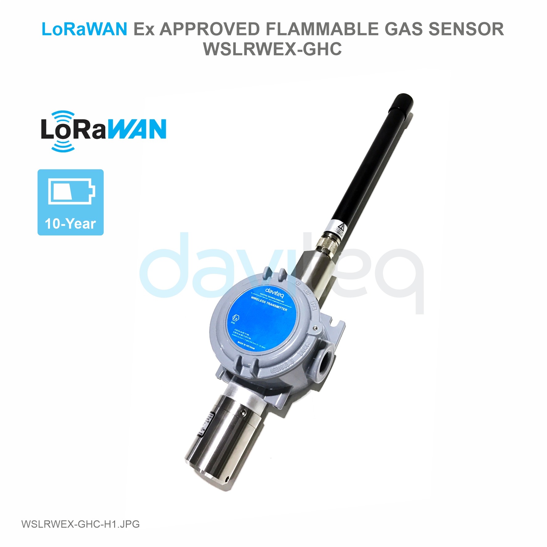 LoRaWAN Ex d approved Flammable Gas Sensor