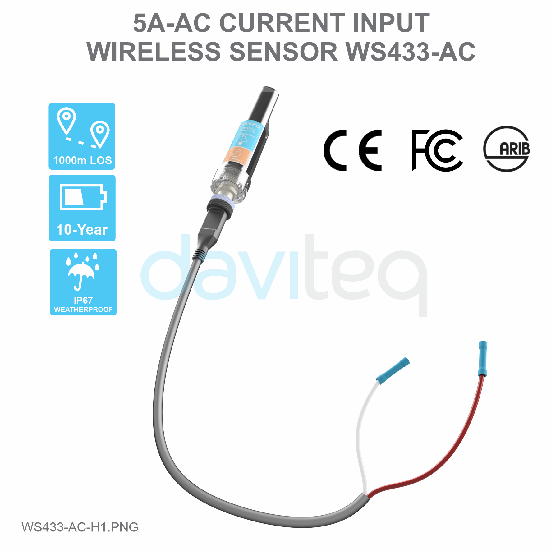 Wireless sensor AC current input