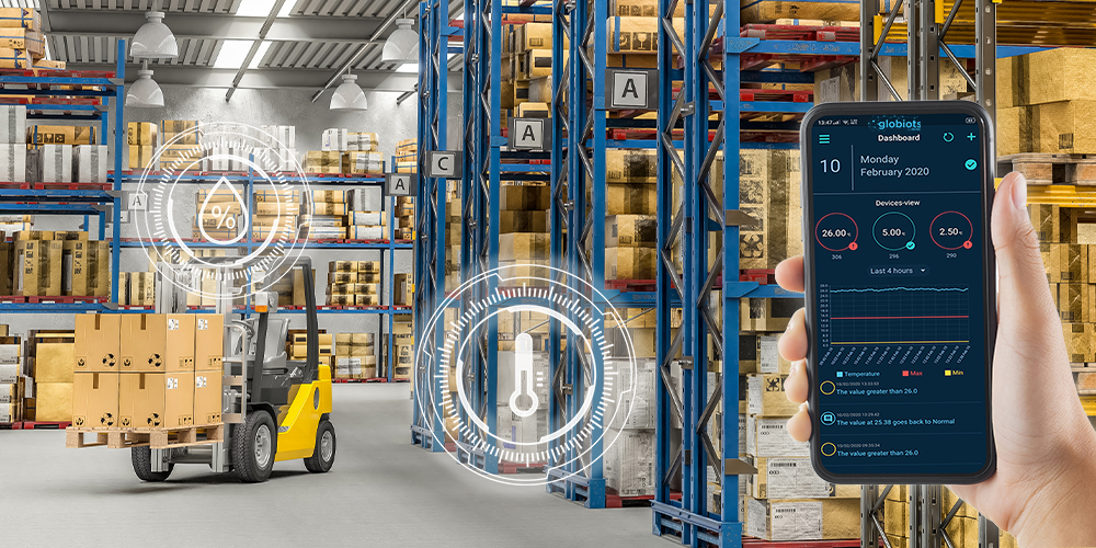 Temperature and humidity monitoring for warehouses and product storages