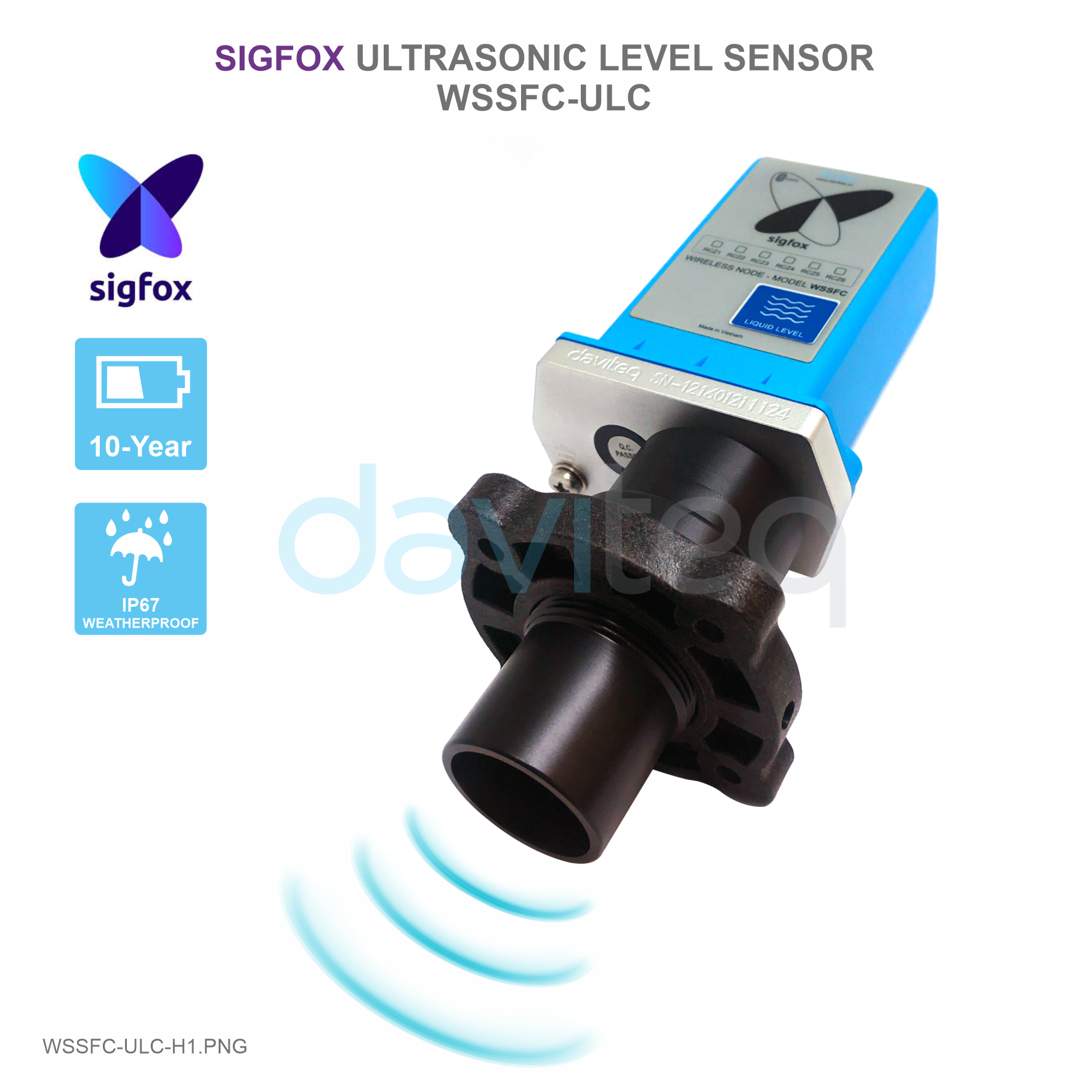 Cảm biến Sigfox-Ready đo mức siêu âm