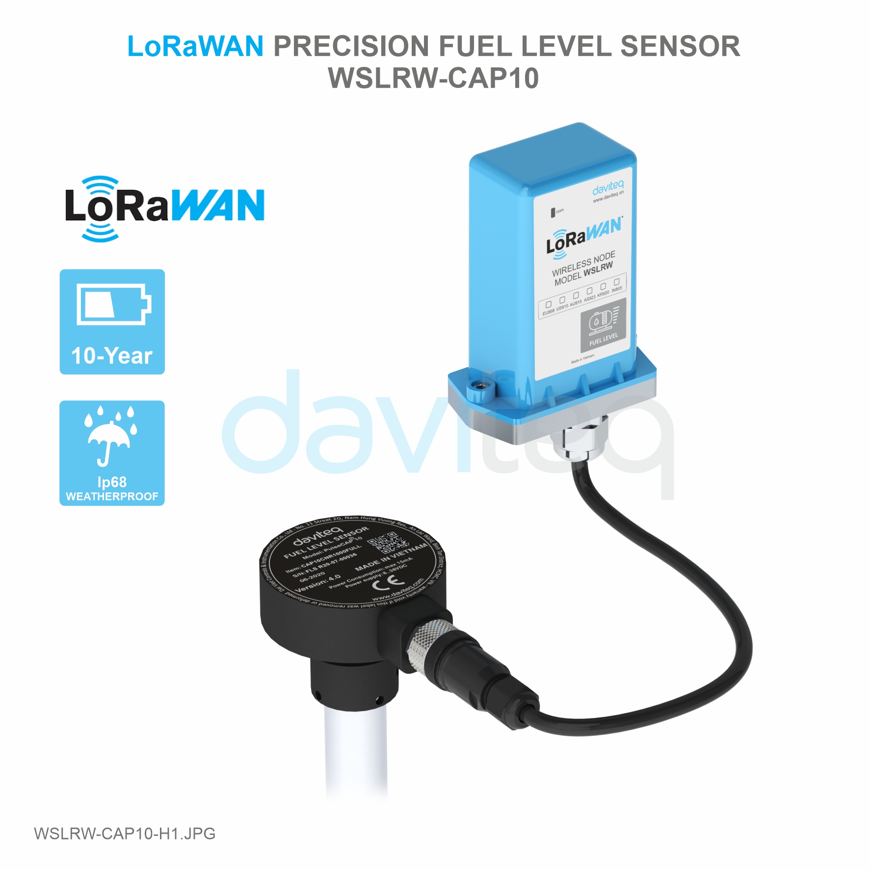 Cảm biến LoRaWAN đo mức nhiên liệu chính xác