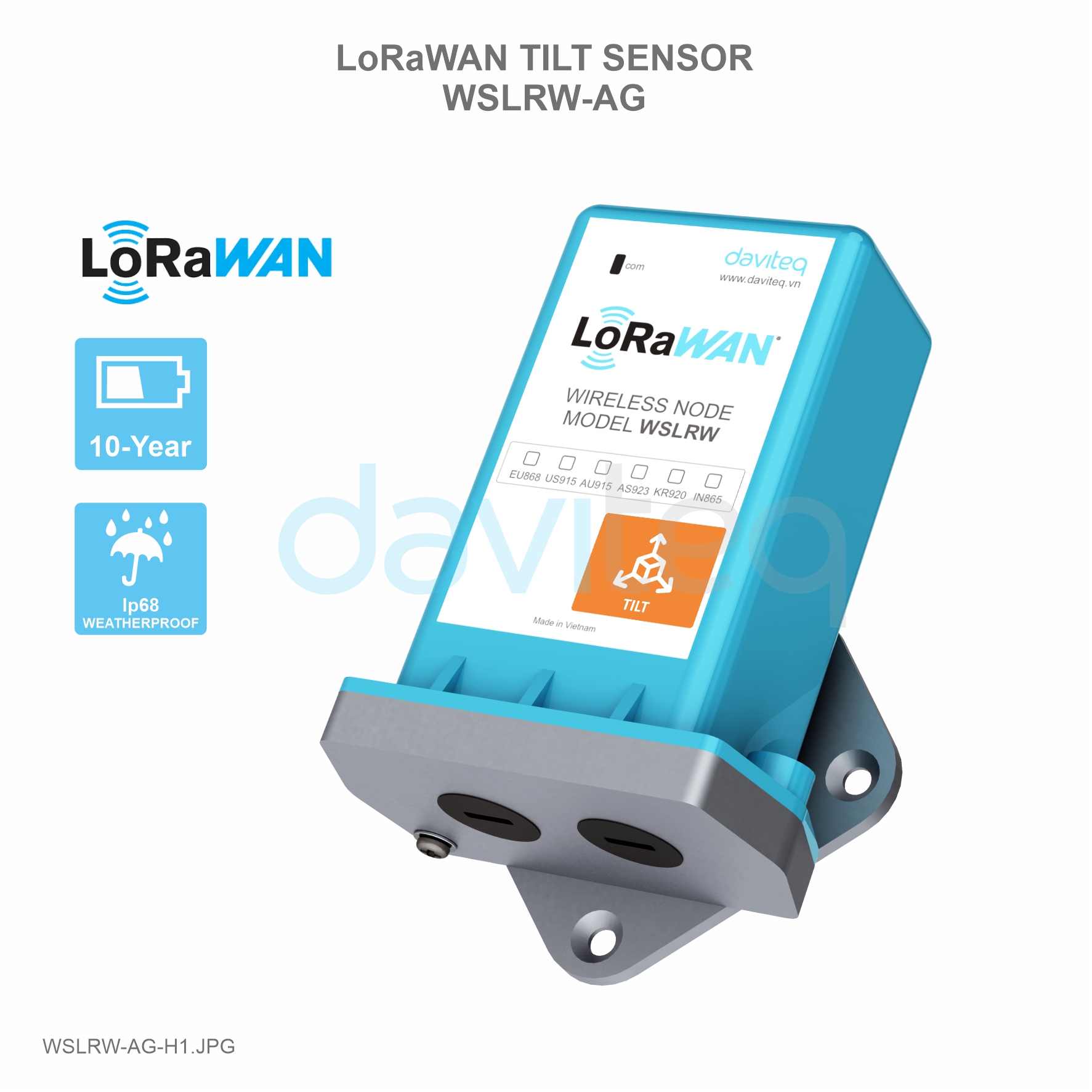 Cảm biến LoRaWAN đo độ nghiêng