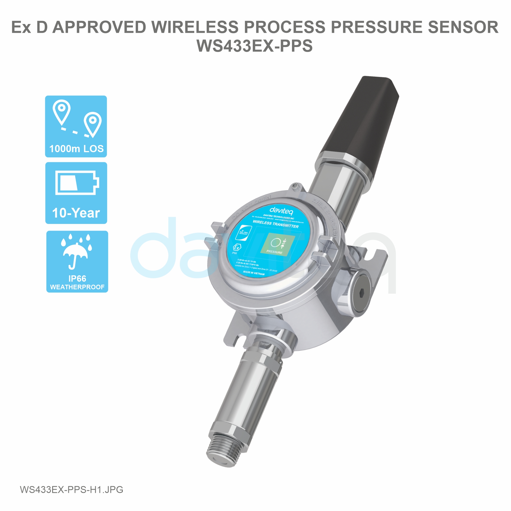 Ex d Approved Sub-GHz Process Pressure Sensor