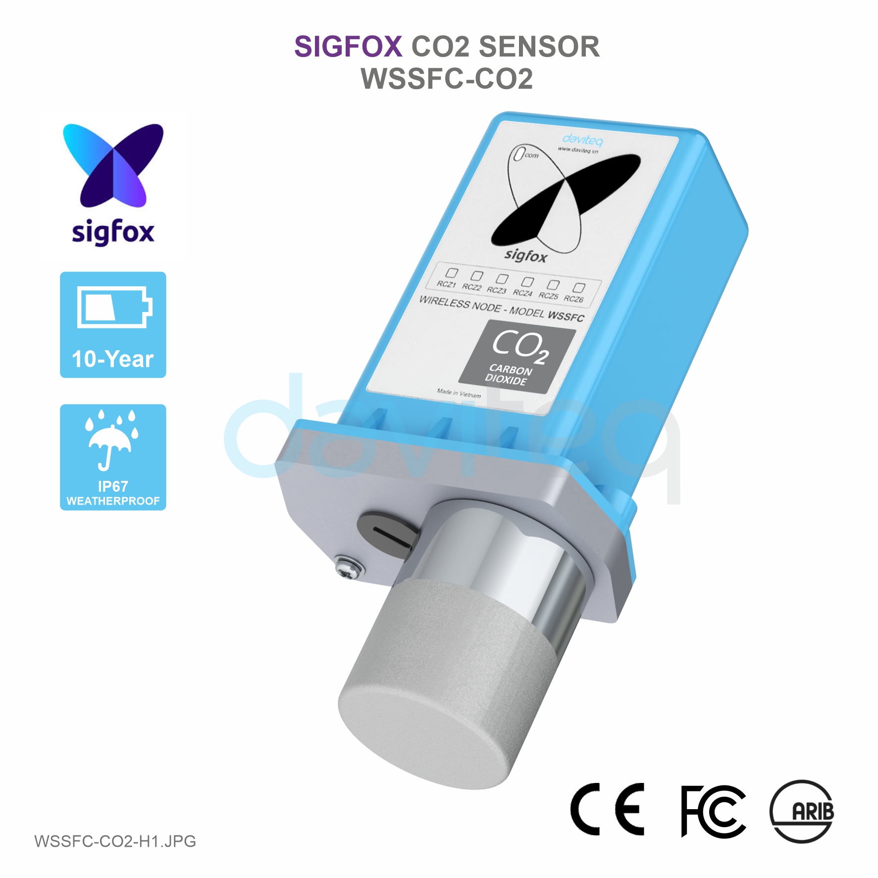 Cảm biến Sigfox đo CO2